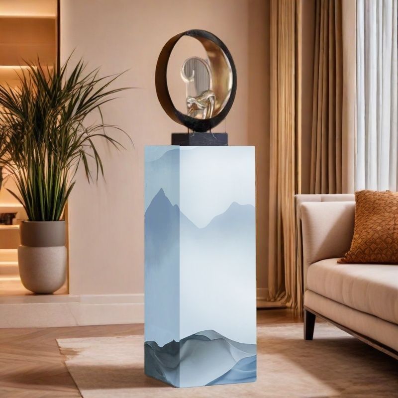 Up to 19 in L x 30 to 39 in/20 to 29 in H Sintered Stone Unfinished Marble Square Display Table