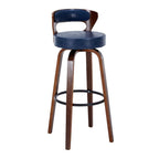 Casual Rawhide Bar Stools in Light Gray/Cream/Amber Color with Back, Turned Swivel, Round Top, and Leg Rest