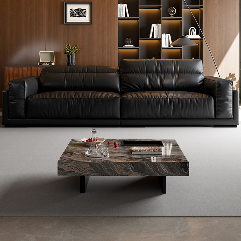 Tear Resistant Convertible Sofa in Black with Arm