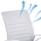 Light Gray/Rose/Light Green Mesh Studio Chairs with Armrest, Rollers, and Ergonomic Lumbar Support
