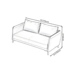 Standard Square Arm Leather Stain Resistant Sofa Couch with Pillows