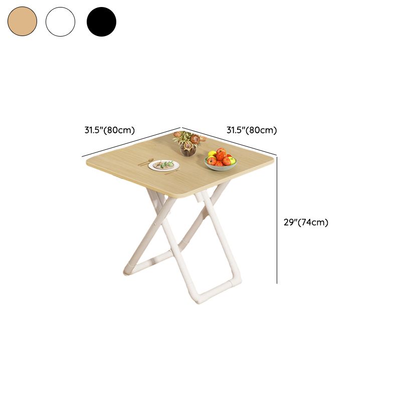 Panel Wood Dining Table with Sleigh Base, No Extra Durability, Foldable Square Top for 2-seater