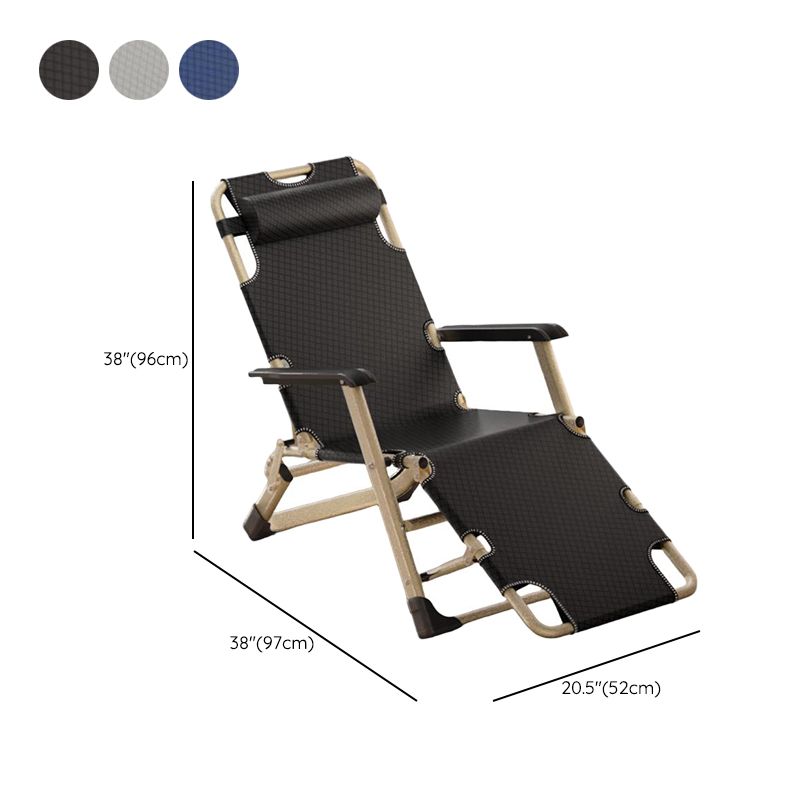 Contemporary Solid Color Arm Recliner in Black/Dove Grey/Blue with Alloy Frame, Non Rocking Base, Locking Back Angle, and Independent Back Movement