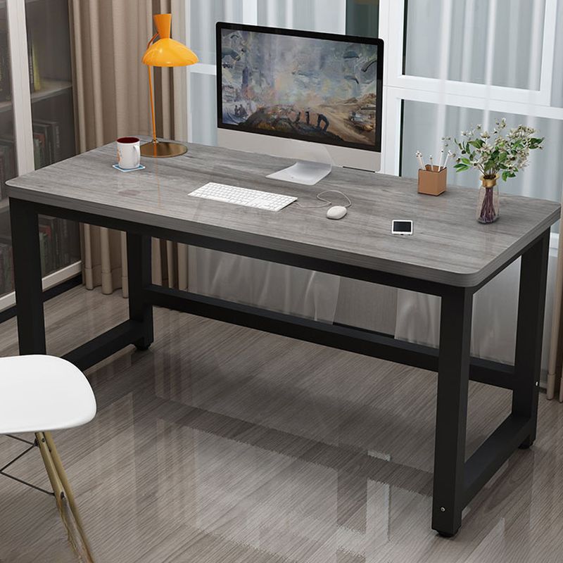Casual Writing Desk with Easy Assembly and Scratch-proof H-Shape Base in Dove Grey Engineered Wood