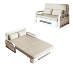 Scratch-immune Futon Day Bed with Pillow Back for 2 People, Receptacle Storage, Square Arm, Pillow, and Full Size Bed