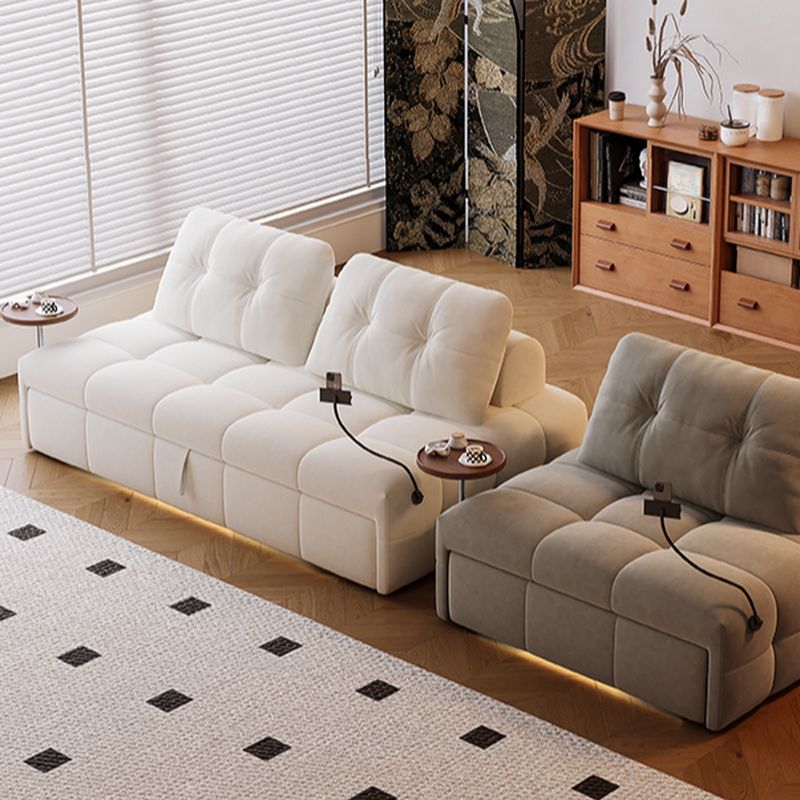 Contemporary Modern Solid Color Mold-resistant Loveseat in Off-White for 2 People