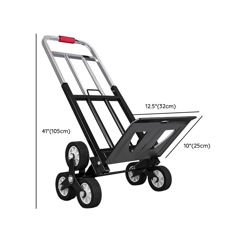 Adult Folding Rolling Cart with Storage Tray, Casters & Handle, Black Metal Frame