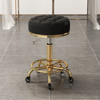 Work Stool with Rollers, Upholstered Steel Seat