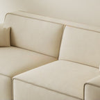 Contemporary Modern Solid Color Scratch-durable Sofa in Flannel with Midnight Black/Gray/Olive Green Upholstery, Seats 5/4/3 with 2 Pillows