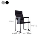 Contemporary Side Chair/Training Chair with Solid Back and Arms, Non-foldable Metal Frame for Tile Flooring