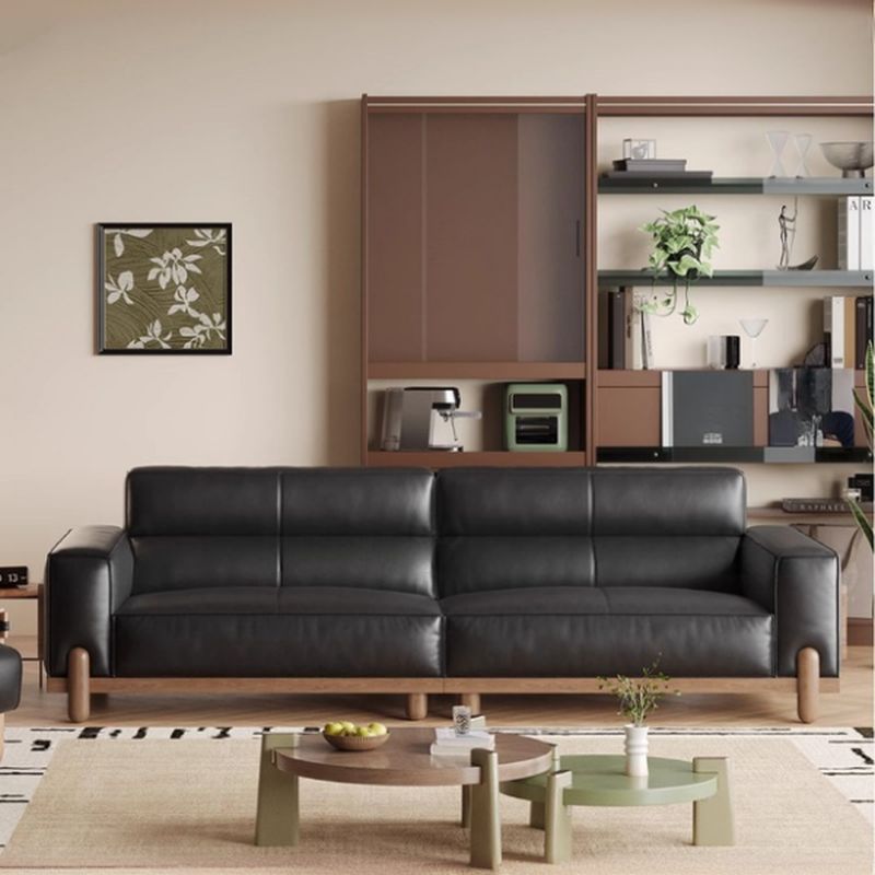 Contemporary Modern Solid Color Scratch-immune Standard Sofa in Ink for 2 People