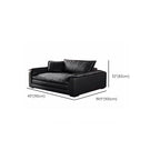 Modish Solid Color Stain Resistant Standard/Single Sofa in Black for 4/3/5 Person with 2 Pillows