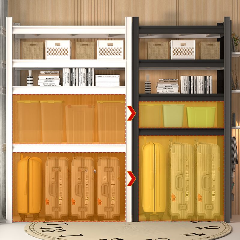 Ink Steampunk Warehouse Storage Rack with 4 Floating Shelves, Alloy Frame, and Standing Installation