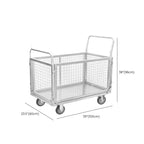 Steel Chrome Adult Office Rolling Cart with Handle, Storage & Casters