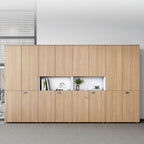 Natural Finish Office Console Cabinet with Fade-proof Durability and 1-Wide Compartment