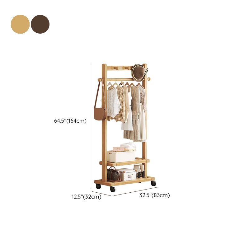 Modish Hall Tree with Locker, 2 Shelves & 5 Hooks/6 Hooks/7 Hooks