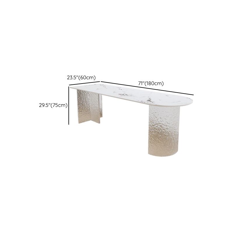 Casual Writing Desk with Easy Assembly, Heat Resistant Double Pedestal Base, Ink/Chalk Stone/Slate Top