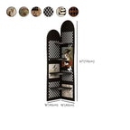 Modern Simple Style Nook Decorative Cabinet with 4 Exterior Shelves, Matte Black Lumber Top