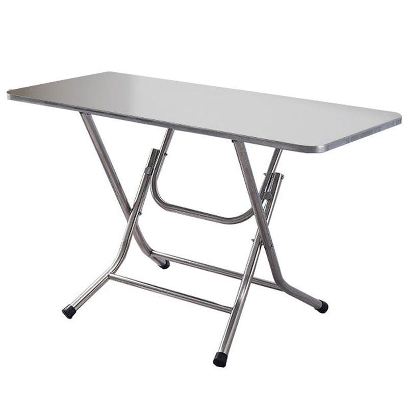 Silver Simplistic Foldable Chair with Eased Edge and Alloy Cover, Assembly Required