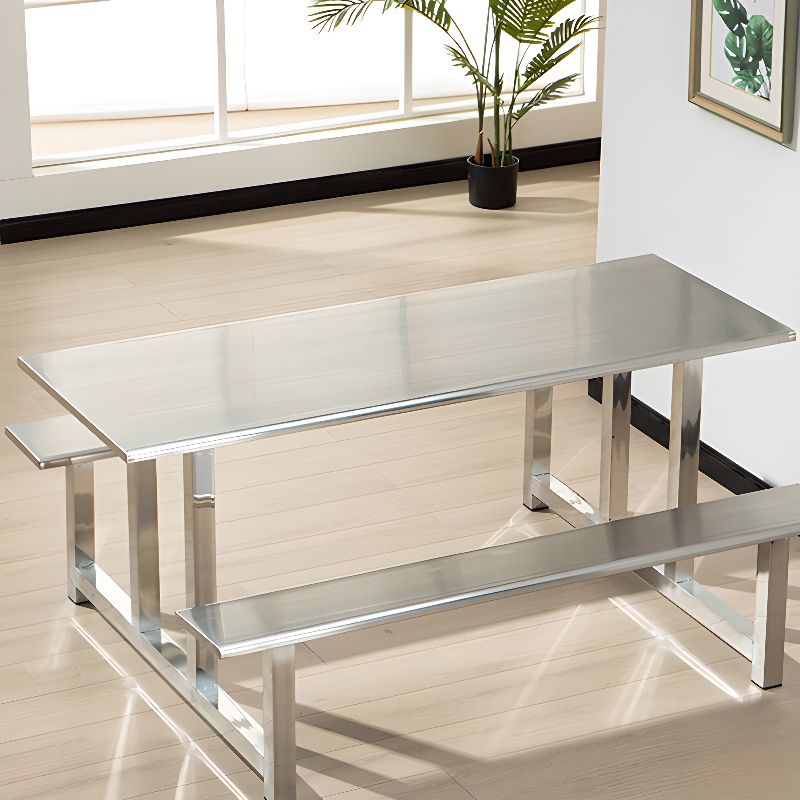 Simplistic Bench with Eased Edge, Assembly Required, Alloy/Composite Wood Cover, Rectangle Shape