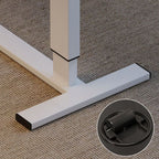 Minimalist Manual Moves Up and Down Bend-resistant Cocoa/Chalk Timber Standing Desk with H-Shape Base and Wheels / Casters