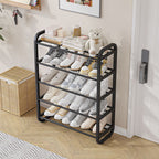 Art Deco Alloy Rectangle Shoe Rack with 6 Shelves for 11-20 Pairs in Drawing Room