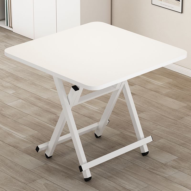 Composite Wood Dining Table with Crossed Legs, Foldable Square Top for 2-seater