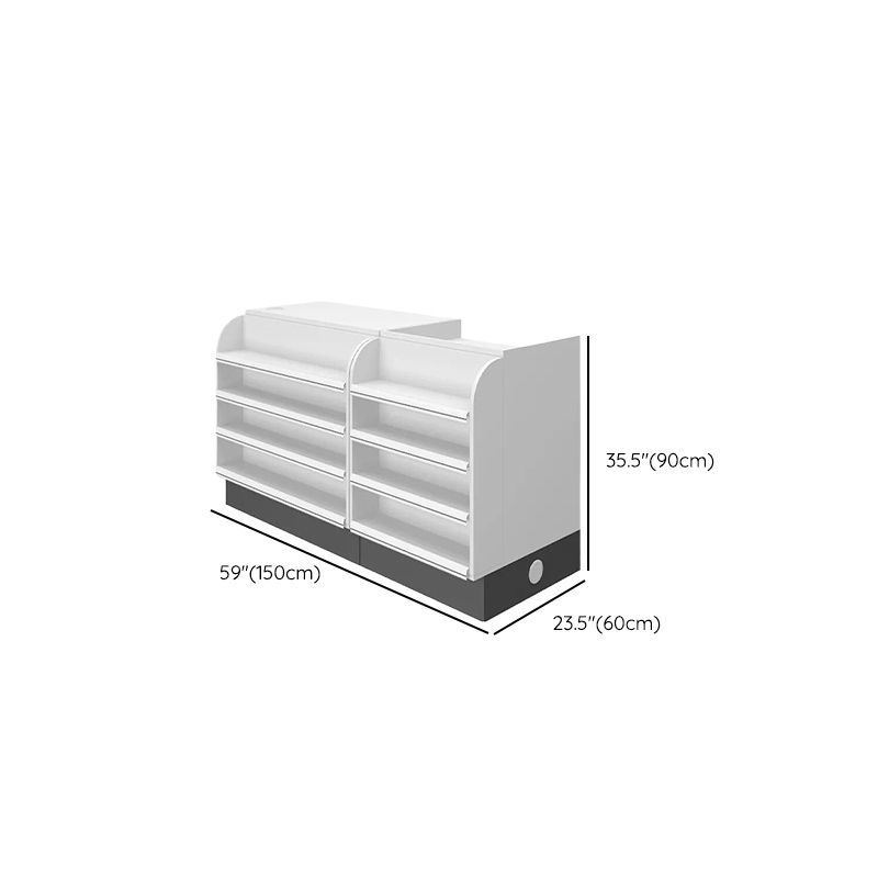 U-Shape Reception Desk with Cable Management, Desk Return, and Manufactured Wood Top