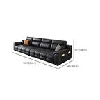 Modish Solid Color Stain Resistant Standard Sofa in Black, 4-seater/3-seater with 2 Pillows