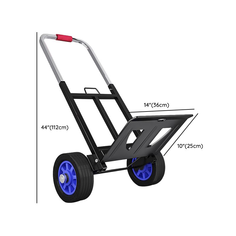 Adult Folding Rolling Cart with Storage Tray, Casters & Handle, Black Metal Frame