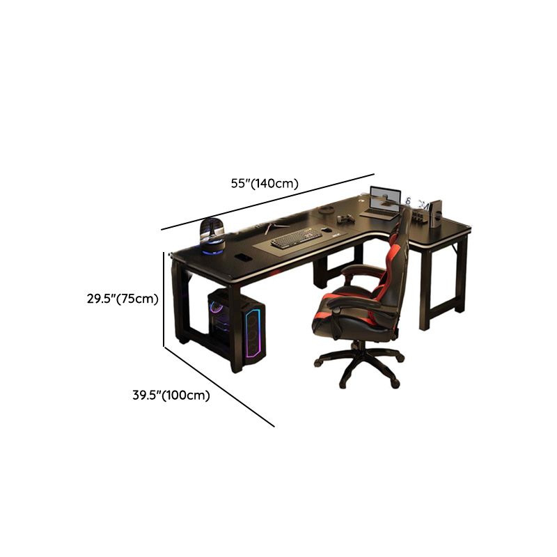 Minimalist L-Shape Desk with Odor Resistant H-Shape Base, Independent Structure, Wire Management, and Engineered Wood Top