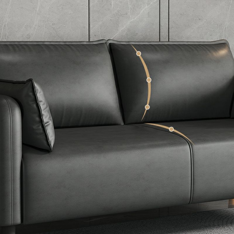 Modern Faux Leather Loveseat with Pillow Back and Foam Seat Fill