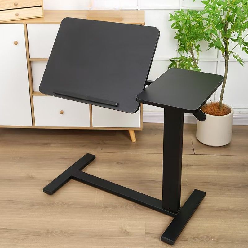Trendy Manufactured Wood Laptop Cart with Pop Up Lifting Casters and Tilt