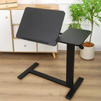 Trendy Manufactured Wood Laptop Cart with Pop Up Lifting Casters and Tilt