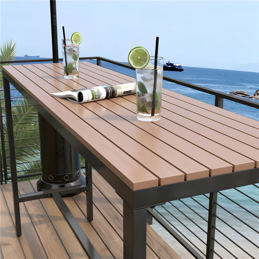Contemporary Bar Table Set 1/2/5 Pcs Iron Black Metal Frame Bar Table and Stools