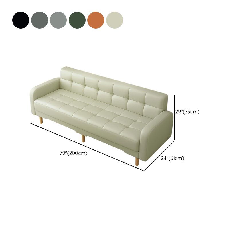 Square Arm Foldable Convertible Sofa with Biscuit Back for Living Spaces