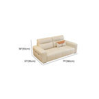 Modish Solid Color Stain Resistant Standard Sofa/Loveseat in Beige, Seats 7/6-Seater/5 Person with 3 Pillows