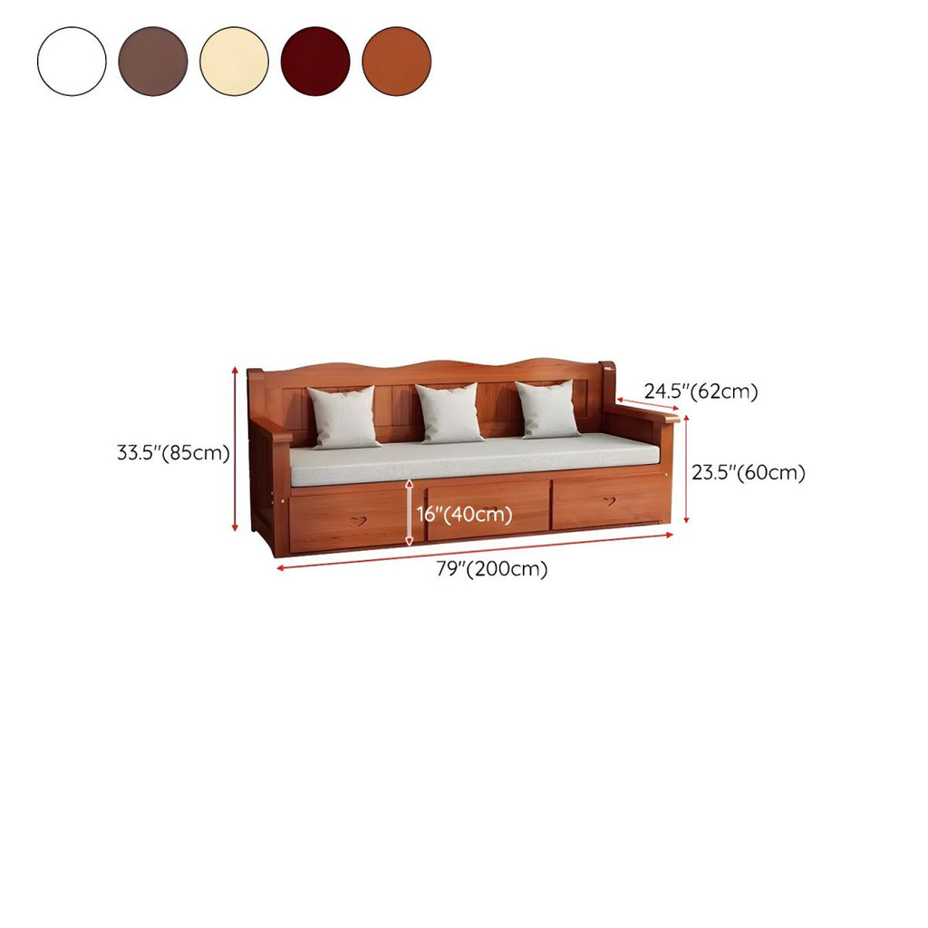 Gray Cotton and Linen Modern Sofa with Storage and Foam Cushioning