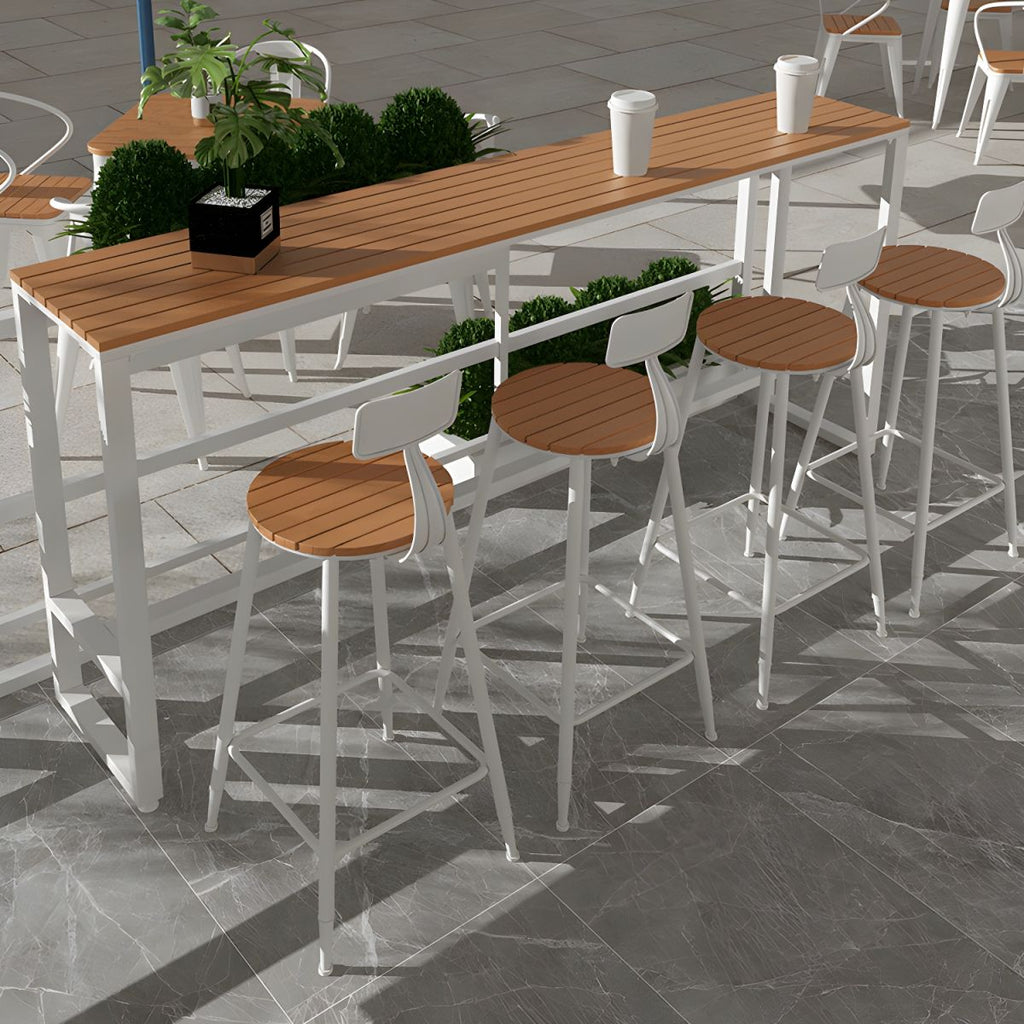Rectangle Footrest Pub Dining Set 1/4/5 Pieces Outdoor Industrial Bar Pub Table Set