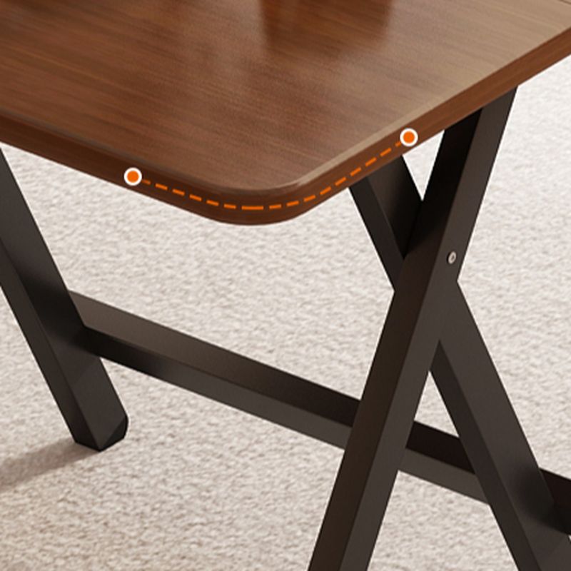 Scratch-proof Foldable Square Veneer Dining Table with Crossed Legs for 2-seater/Seating for 4