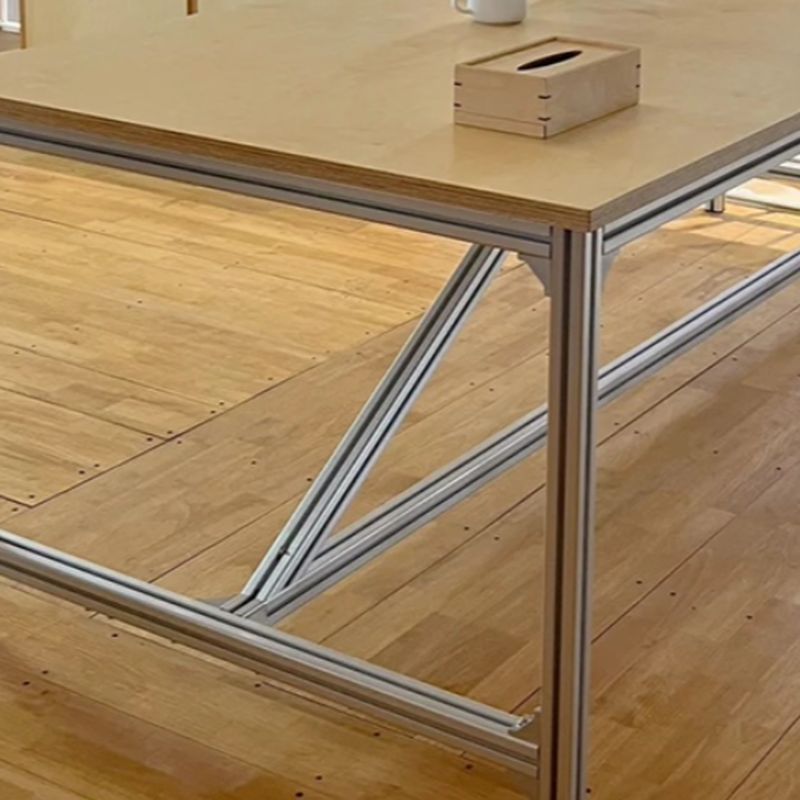 Natural Finish Simple Office Conference Table with Rectangular Top for 6-person Seat/Seats 8/Seats 4 in Manufactured Wood