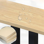 Veneer Dining Table with Pedestal Base, Rainproof Durability, Square Top for 2-seater