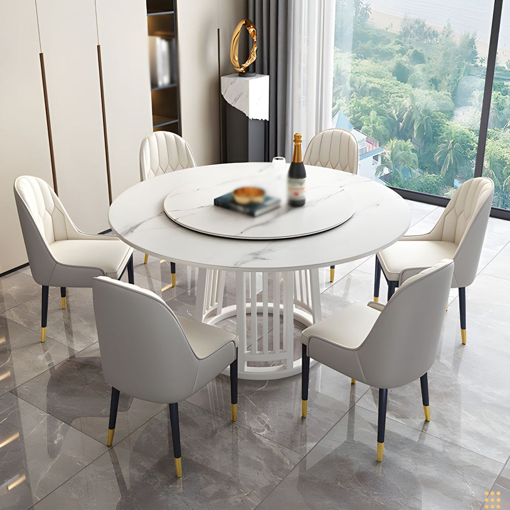 Modern 1/2/7 Pieces Dining Set Round Sintered Stone Dining Table for Dining Room