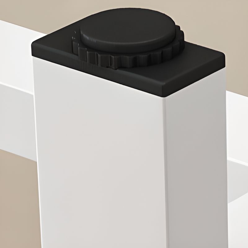 Simplistic Pub Table with Composite Wood Top, Trestle Base, Smoke/White/Natural Finish Rectangle, and Foot Pedestal