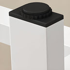 Simplistic Pub Table with Composite Wood Top, Trestle Base, Smoke/White/Natural Finish Rectangle, and Foot Pedestal