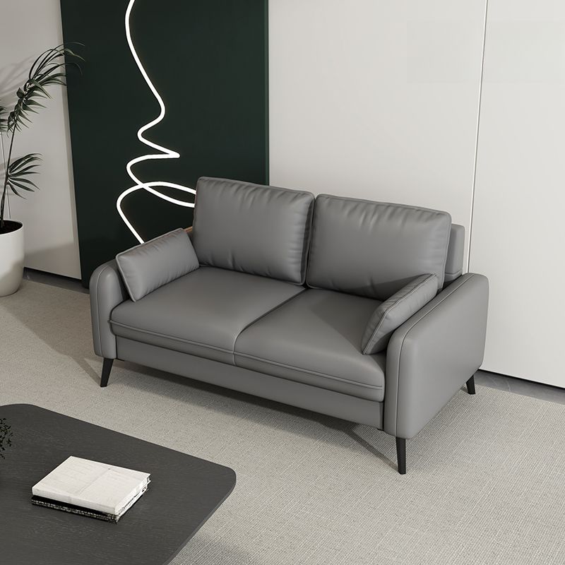 Contemporary Modern Solid Color Water Resistant Loveseat in Cerulean/Jade Green/Amber Color for 2 People with 2 Pillows