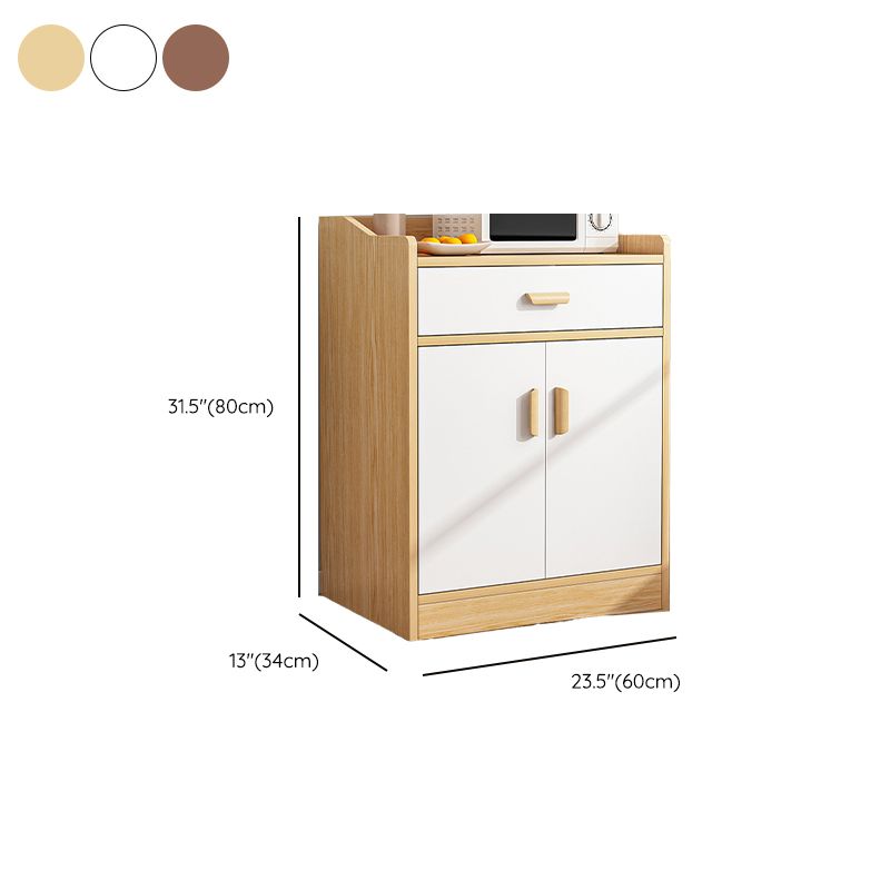 Simplistic Sideboard with 1 Drawer/3 Drawers/2 Drawers Hutch, 2 Shelves, Cabinets, Manufactured Wood Countertop, and 3 Doors/2 Doors