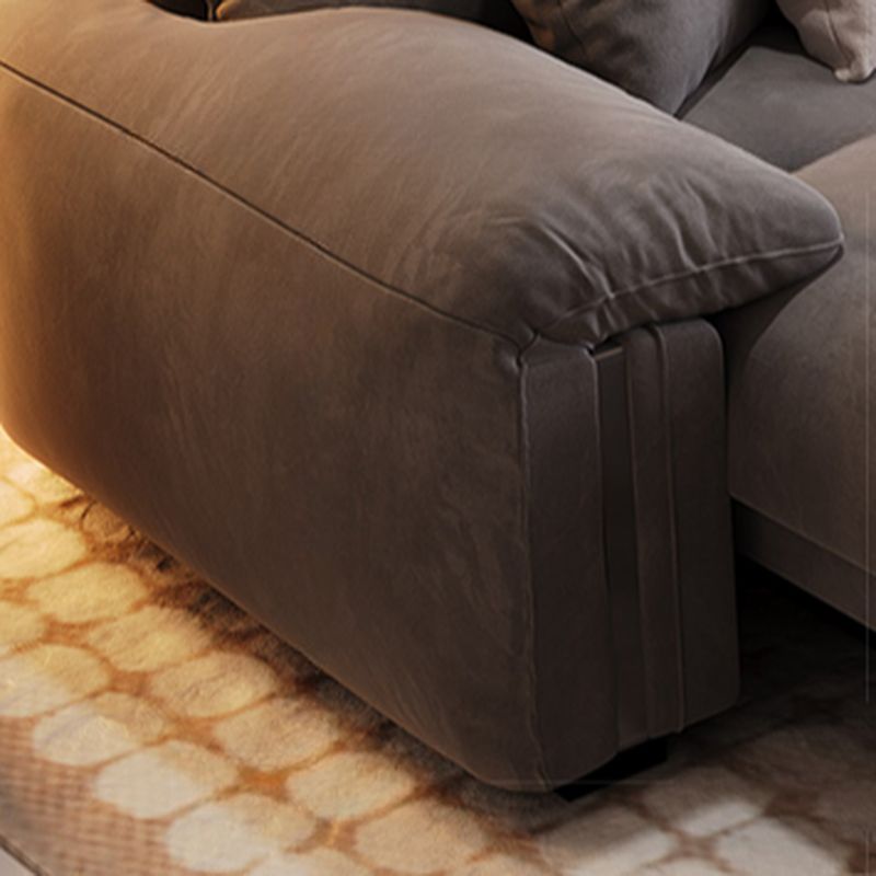 Water Resistant Midnight Black/Ivory/Ecru Solid Color Standard Sofa with 4 Pillows for Seats 2 in a Modern Simple Style