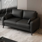 Pu Leather Loveseat in Cerulean/Olive Green/Amber Color with Armrest