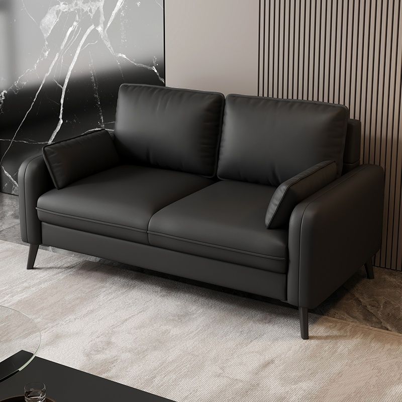 Pu Leather Loveseat in Cerulean/Olive Green/Amber Color with Armrest